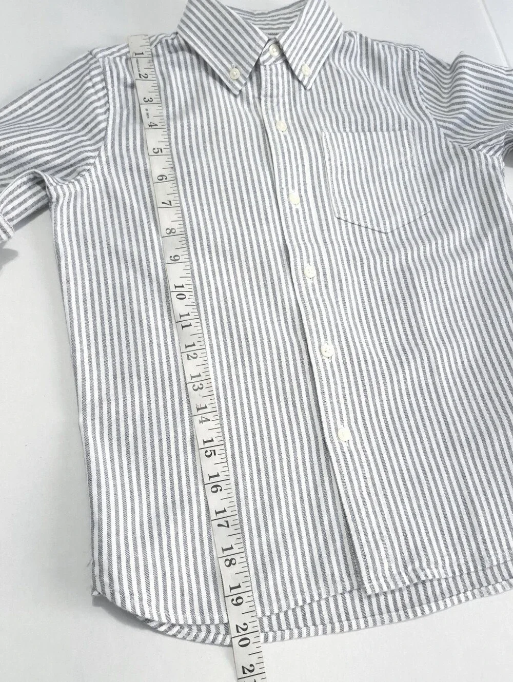 GAP Kids Boys Striped Button Down Oxford Shirt Size S (6-7) Blue White Cotton